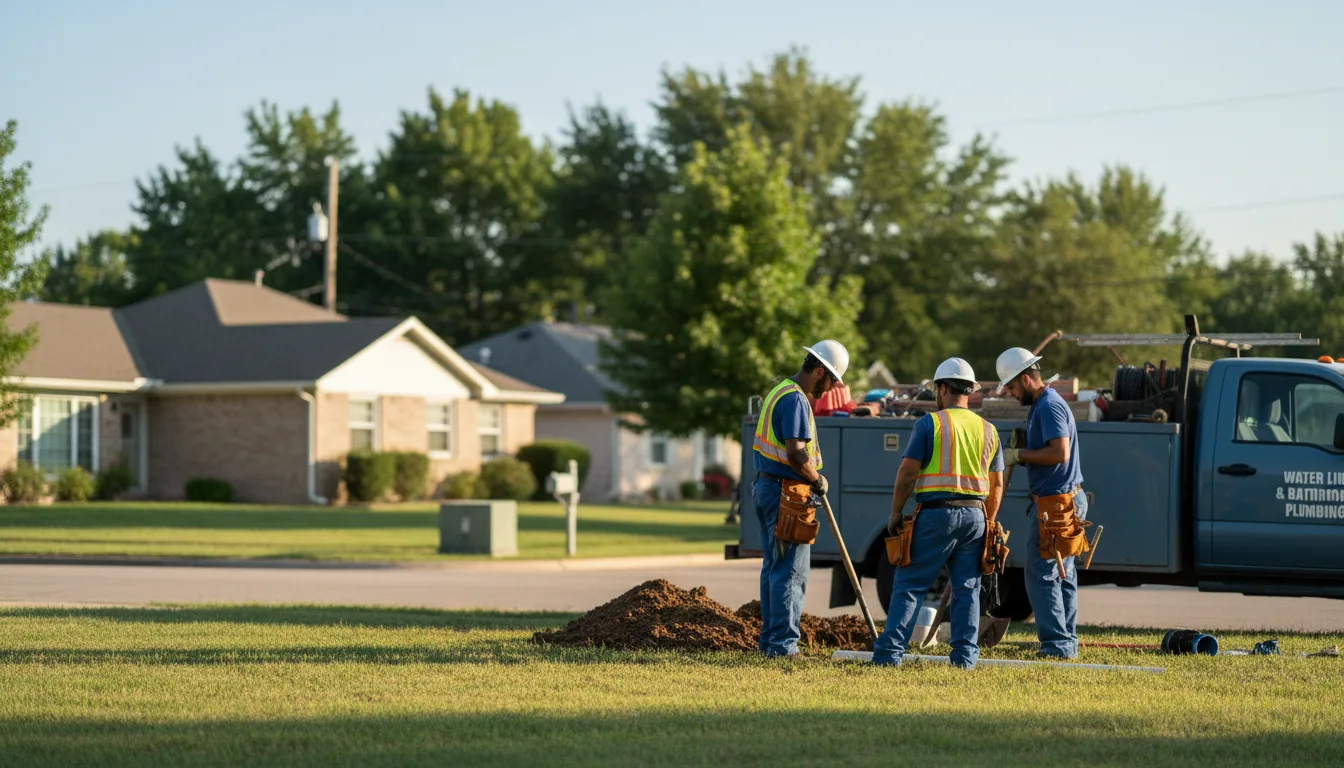 Residential water line and bathroom plumbing service in Mission, TX
